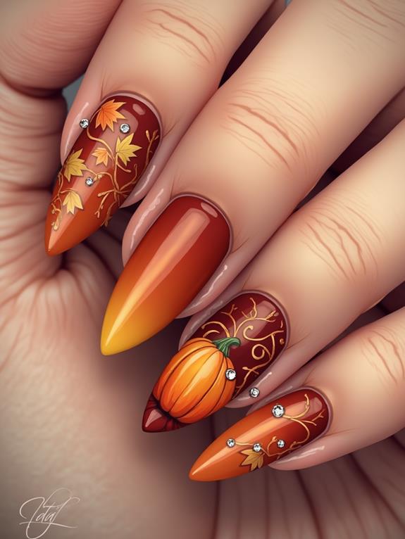 autumn inspired nail designs