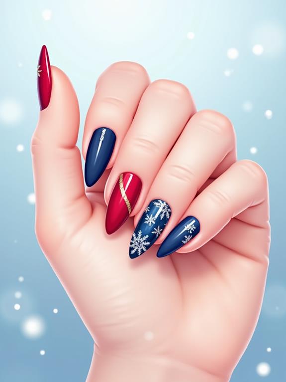 stylish blue nail designs